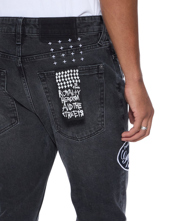Ksubi - Van Winkle Roadhouse Black Patched - MFA25DJ009