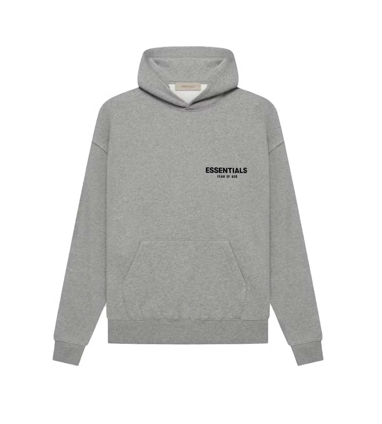 ESSENTIALS DARK OATMEAL VELVET HOODIE