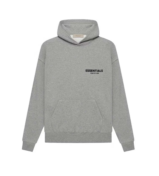 ESSENTIALS DARK OATMEAL VELVET HOODIE