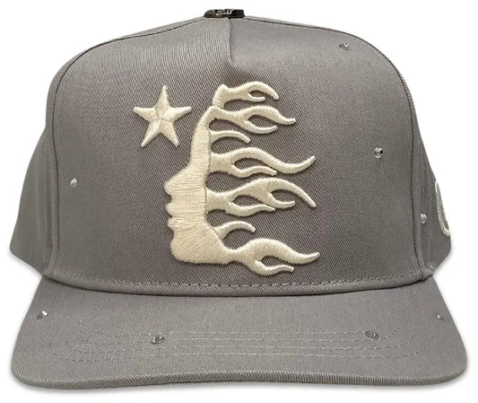 Hellstar OG Logo Rhinestones Snapback Hat 'Grey'