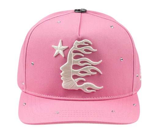 Hellstar - OG LOGO RHINESTONE SNAPBACK HAT "PINK"