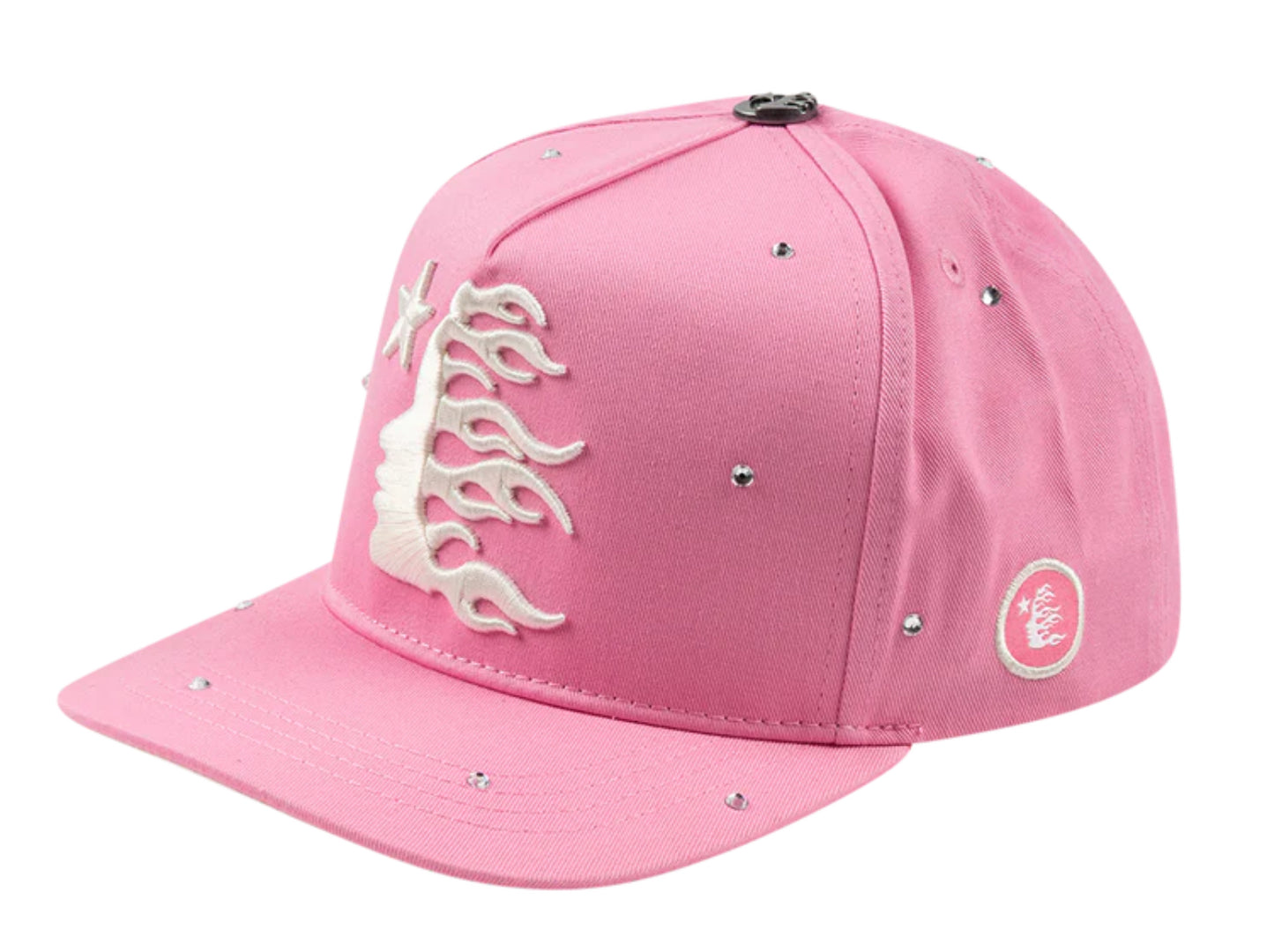 Hellstar - OG LOGO RHINESTONE SNAPBACK HAT "PINK"