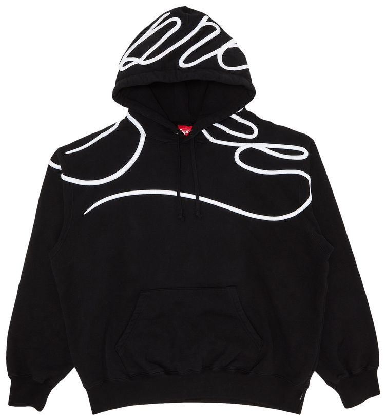 Supreme- Shoulder Script Hooded Sweatshirt 'Black'
