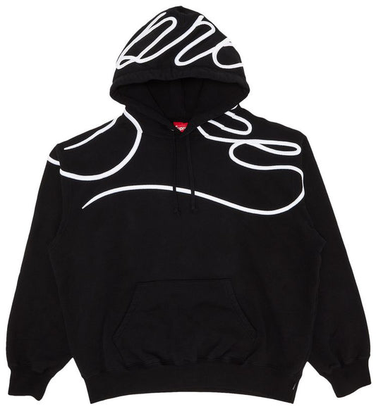 Supreme- Shoulder Script Hooded Sweatshirt 'Black'