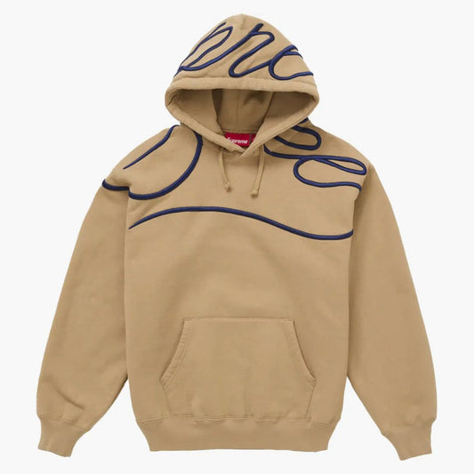 Supreme Shoulder Script Hooded Sweatshirt Brown