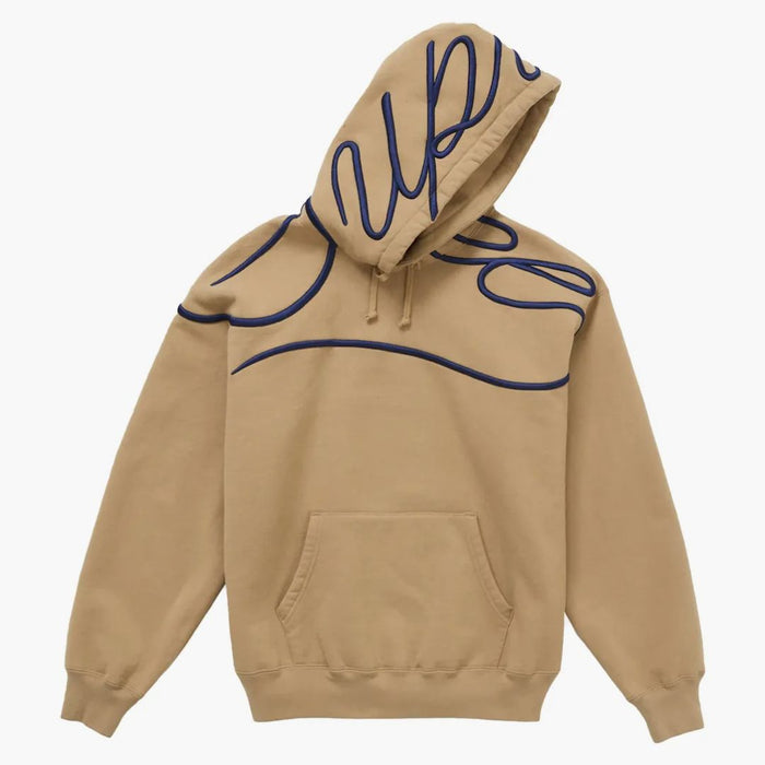 Supreme Shoulder Script Hooded Sweatshirt Brown