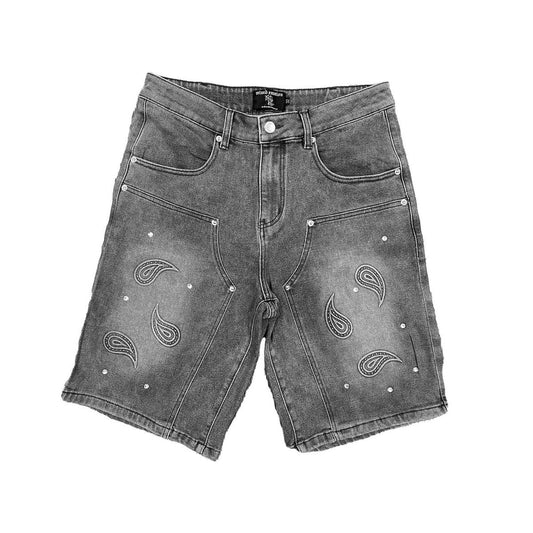 MIXED EMOTIONS RHINESTONE BLUE DENIM SHORTS