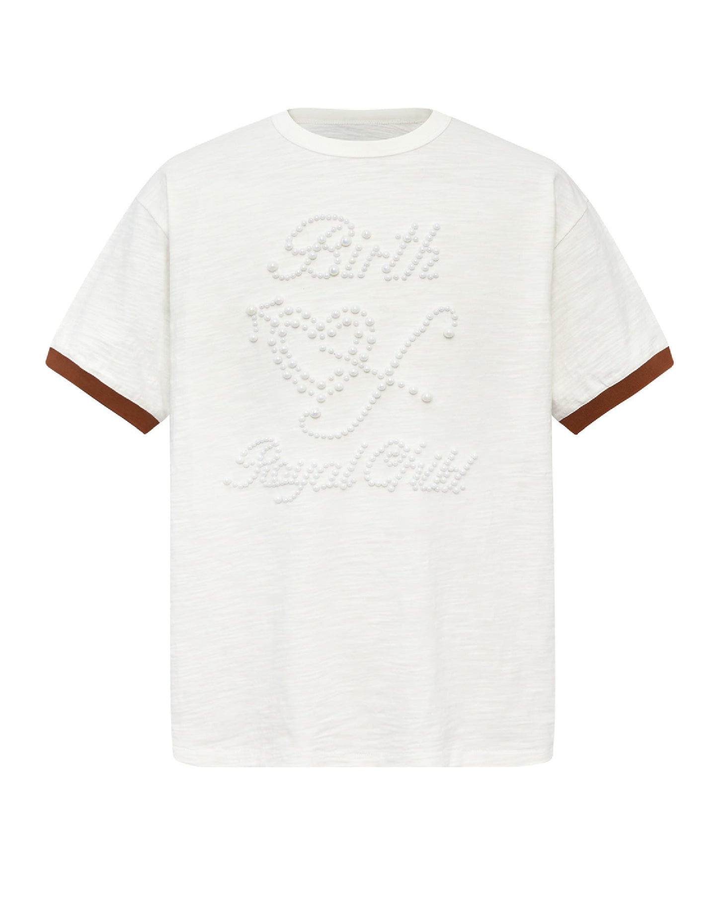 BIRTH OF ROYAL CHILD-Pearl Patchwork T-Shirt IN WHITE