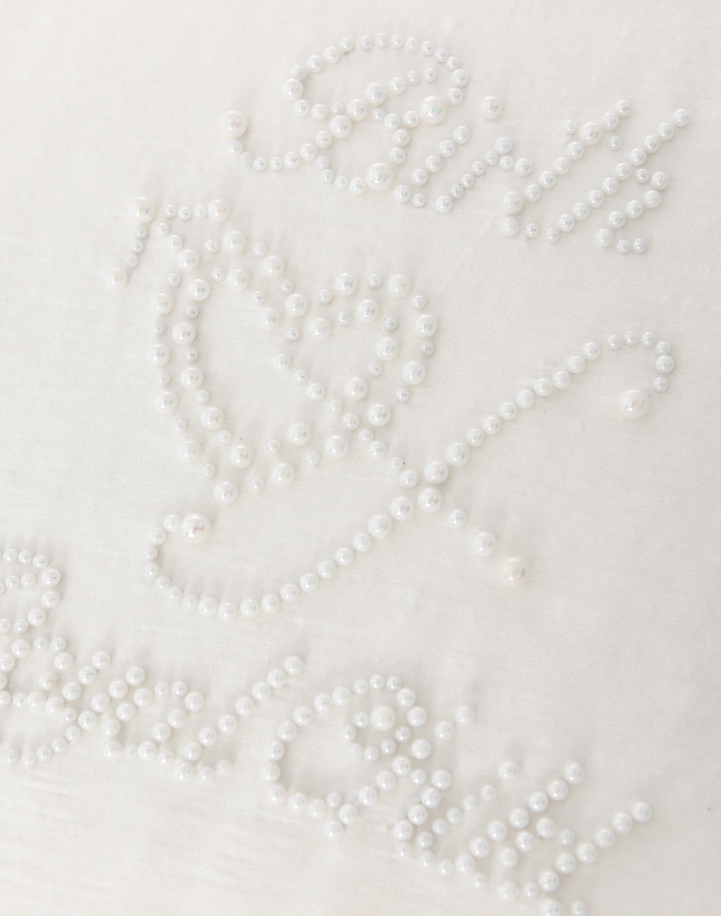 BIRTH OF ROYAL CHILD-Pearl Patchwork T-Shirt IN WHITE