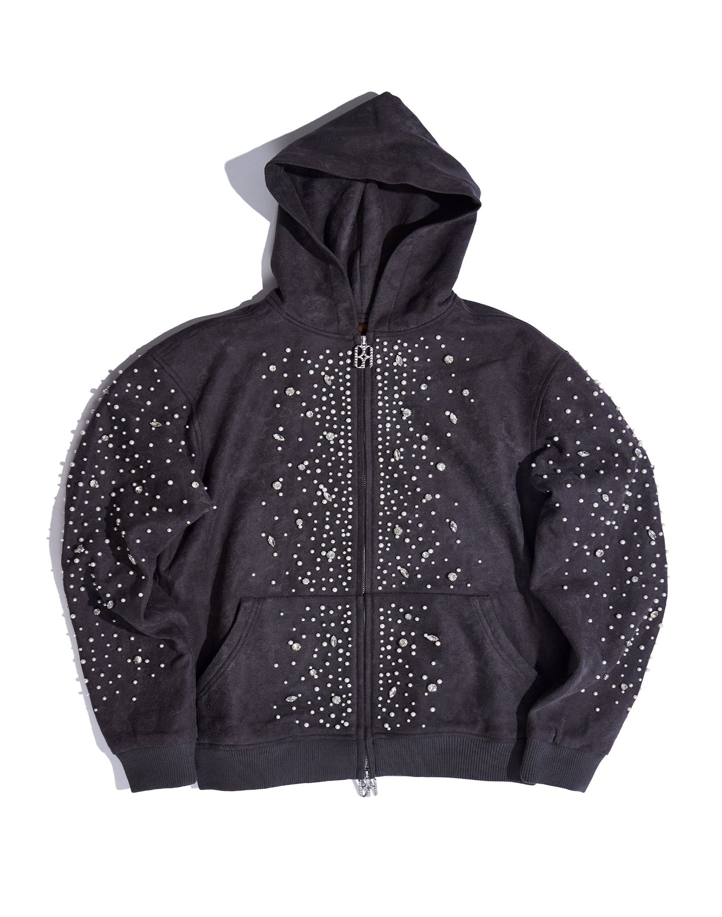 BIRTH OF ROYAL CHILD-Cashew Blossom Pearl Zipper Hoodie