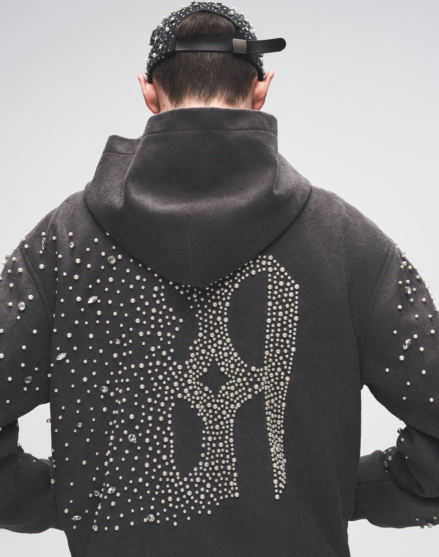 BIRTH OF ROYAL CHILD-Cashew Blossom Pearl Zipper Hoodie