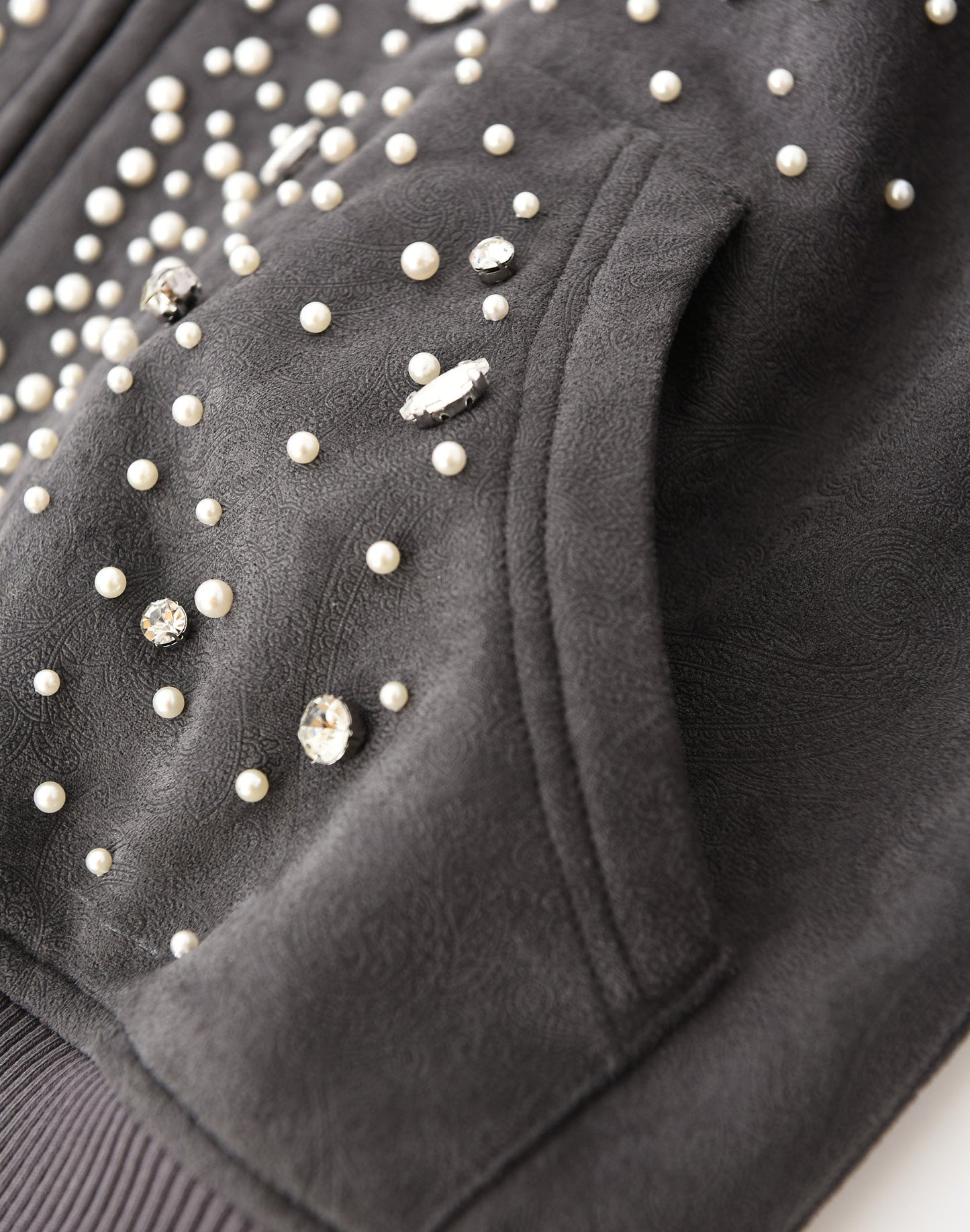 BIRTH OF ROYAL CHILD-Cashew Blossom Pearl Zipper Hoodie