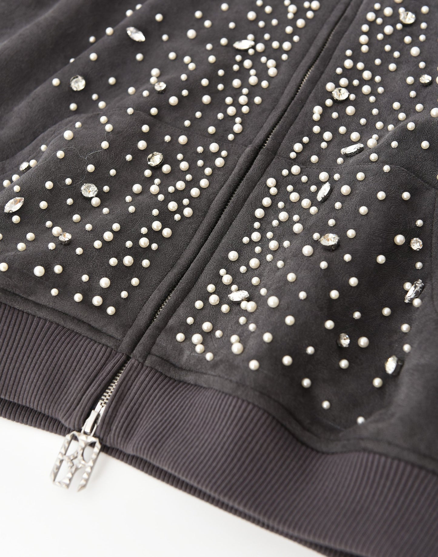 BIRTH OF ROYAL CHILD-Cashew Blossom Pearl Zipper Hoodie
