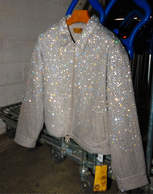 BIRTH OF ROYAL CHILD-20K Diamond Zipper Jacket in GRY