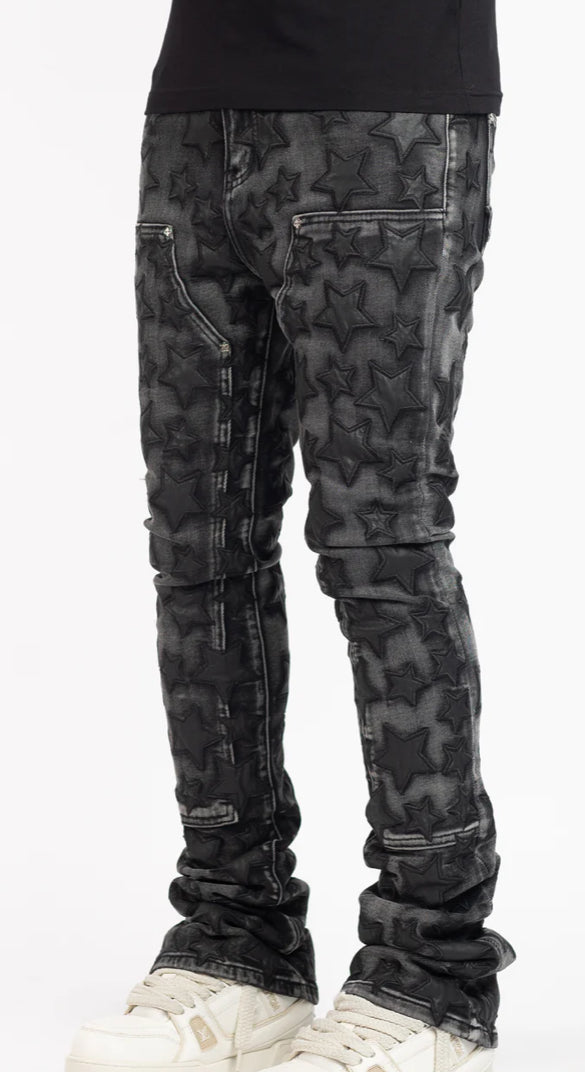 GUAPI - OBSIDIAN BLACK STARS DENIM