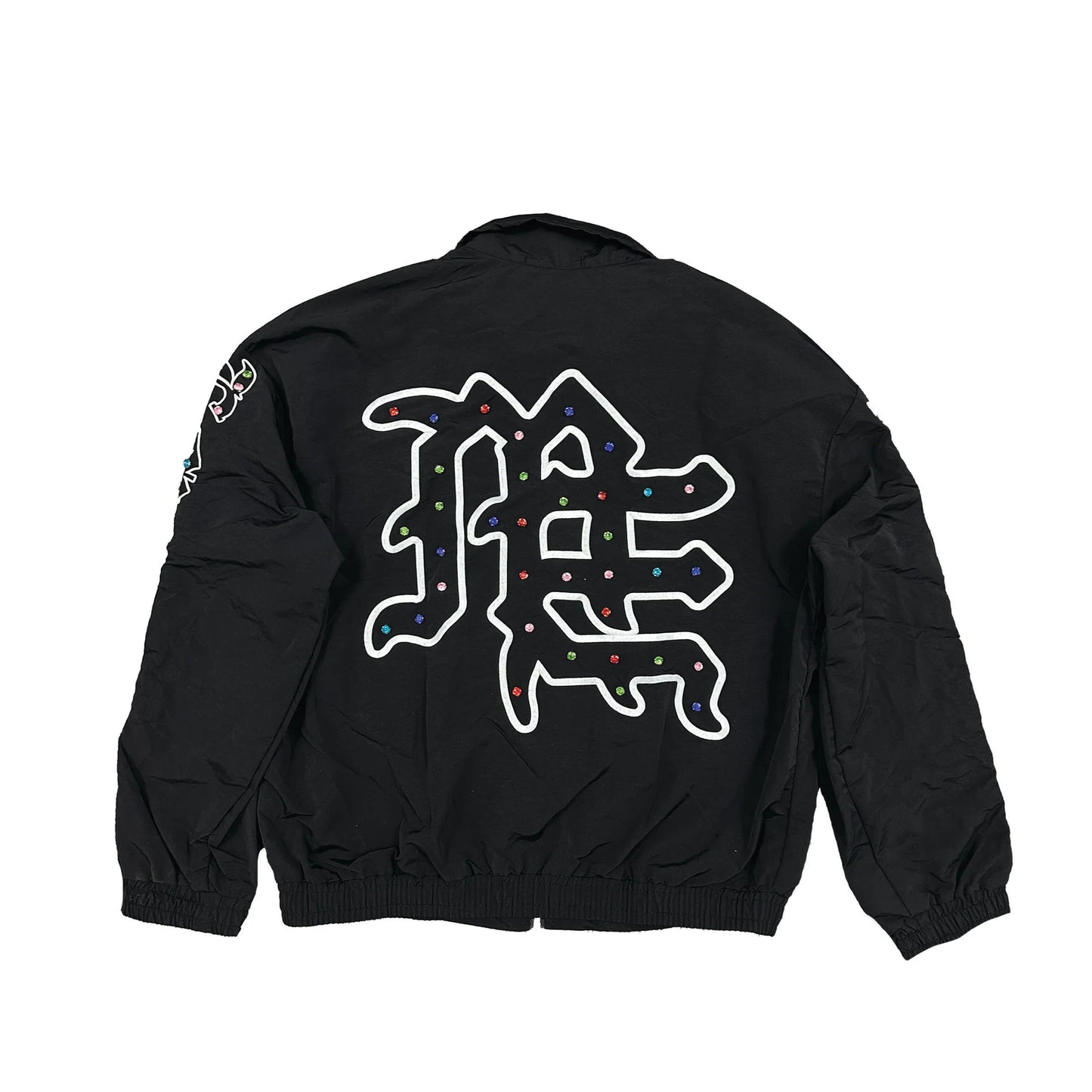 MIXED EMOTION-ME” Rhinestone Nylon Jacket