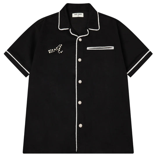 ALMOST SOMEDAY-Belfort Button Up Shirt (Black)-AS-F25-059