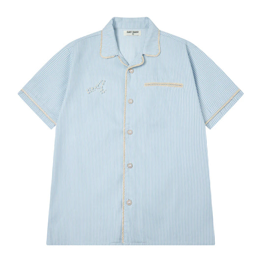 ALMOST SOMEDAY - Belfort Button Up Shirt (Blue) - AS-F25-062