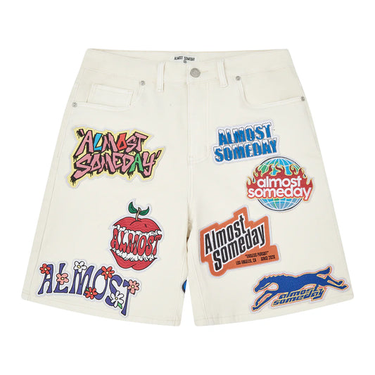 ALMOST SOMEDAY - Hendrix Denim Jorts - Cream - AS-F25-044
