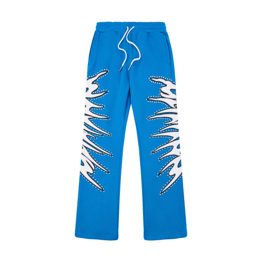 CAMPUS - Misfit Studded Terry Flare Sweatpants (Blue) - CG-F25-001