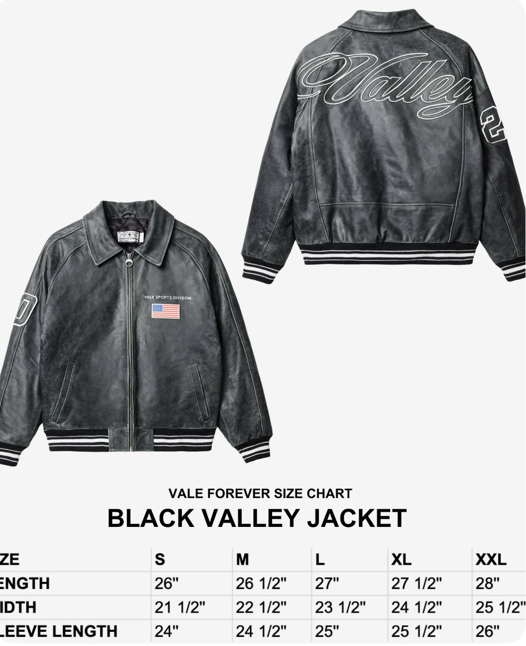 VALE FOREVER BLACK VALLEY LEATHER JACKET