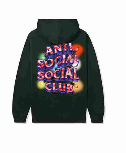 Antisocial club All of the Lights Hoodie - Forest Green-ASSC23CUTTYHD022