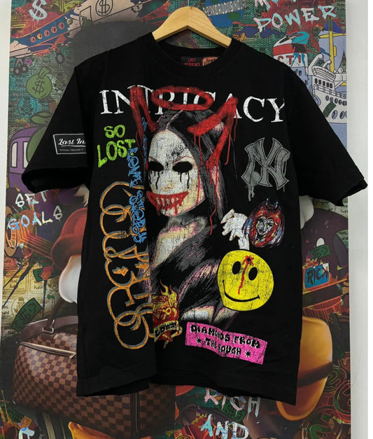 LOST INTRICACY-Lost intricacy tee blaxk front paper magazine