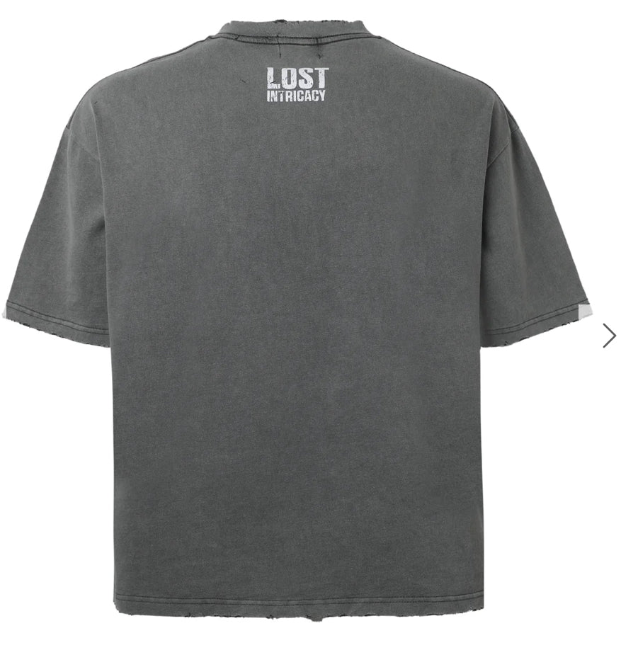 LOST INTRICACY-Grey Lost Outline T-Shirt