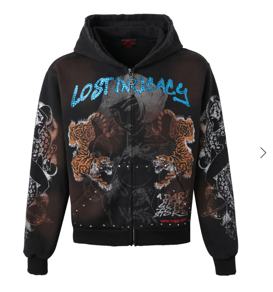 LOST INTRICACY-Twin Tiger Zip Up