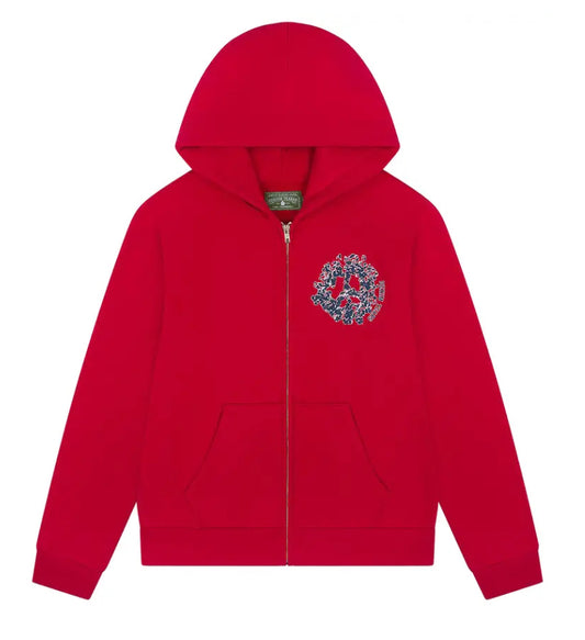 Denim Tears Denim University Zip Hoodie 'Red-SS25TZH1039
