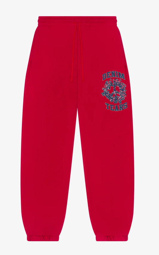 DENIM TEARS Men's Denim University Sweatpants Red-SS25bas1040