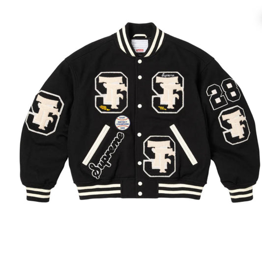 SUPREME-Drill Team Varsity Jacket-FW25J48