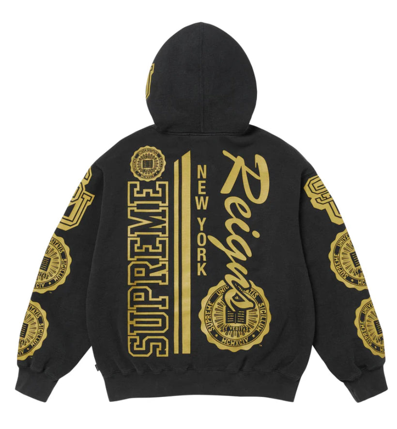 SUPREME-Knowledge Reigns Zip Up Hooded Sweatshirt-FW25SW50