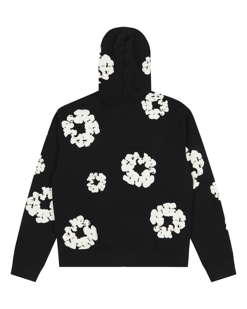 DENIM TEARS-Cotton Wreath Zip Hoodie Black-SS25TZH1141