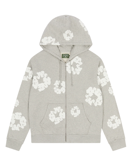 DENIM TEARS-Cotton Wreath Zip Hoodie GRAY-SS25TZH1141