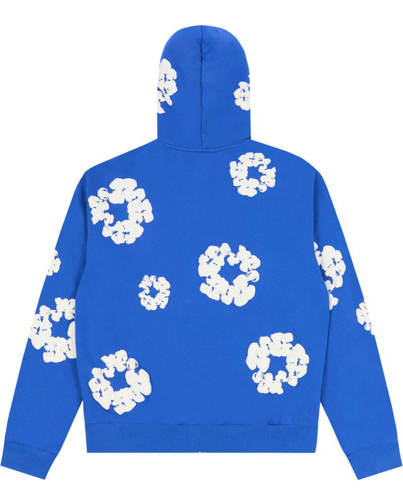 DENIM TEARS-Cotton Wreath Zip Hoodie blue-SS25TZH1141