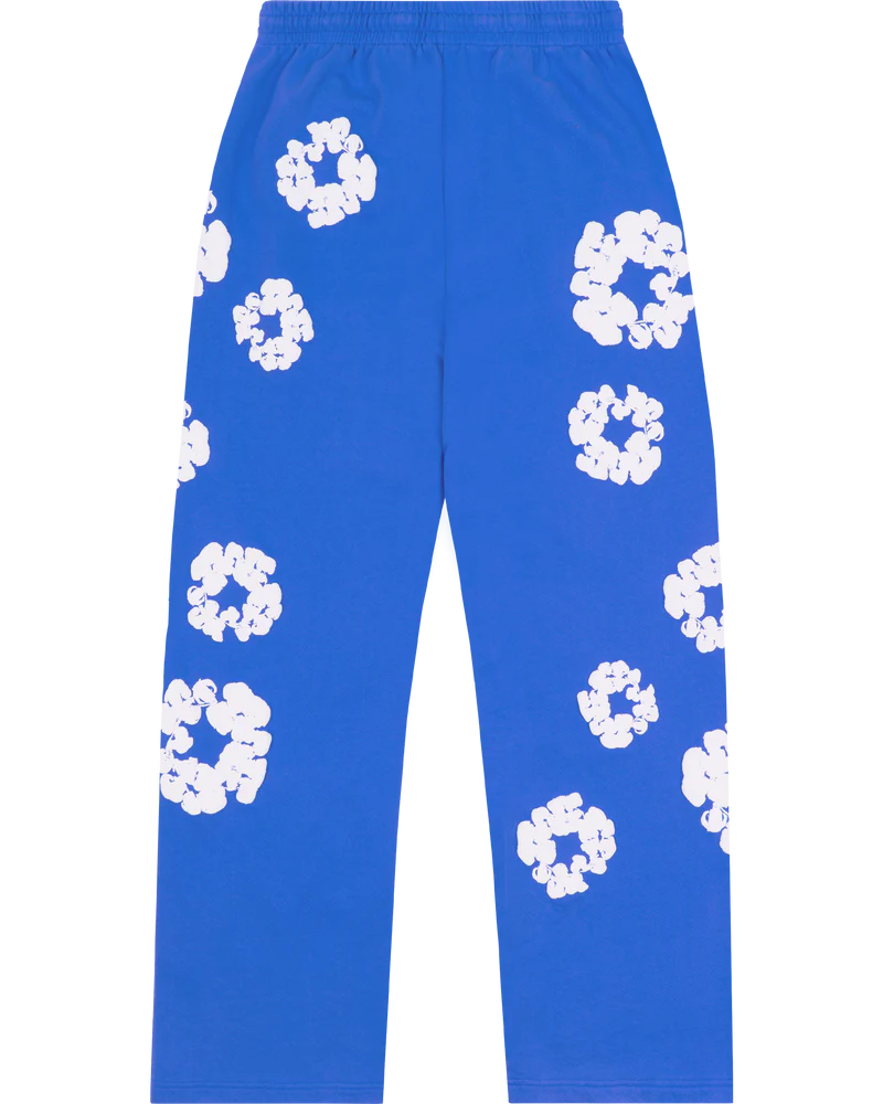 DENIM TEARS-Cotton Wreath Baggy Sweatpants Blue-SS25BAS1140