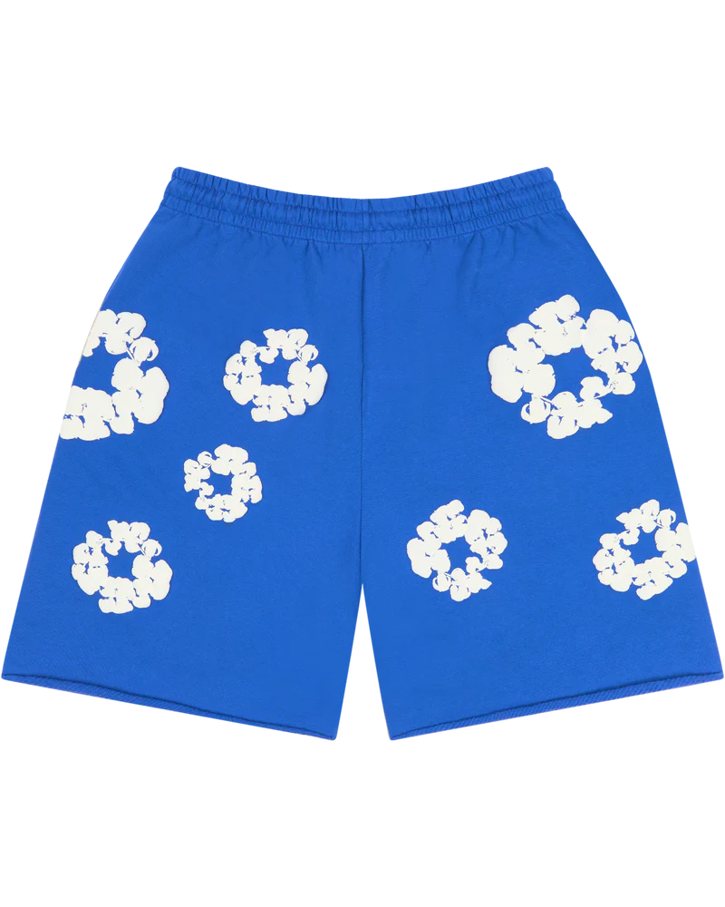 DENIM TEARS-Cotton Wreath Sweatshorts Blue-SS25BRS95