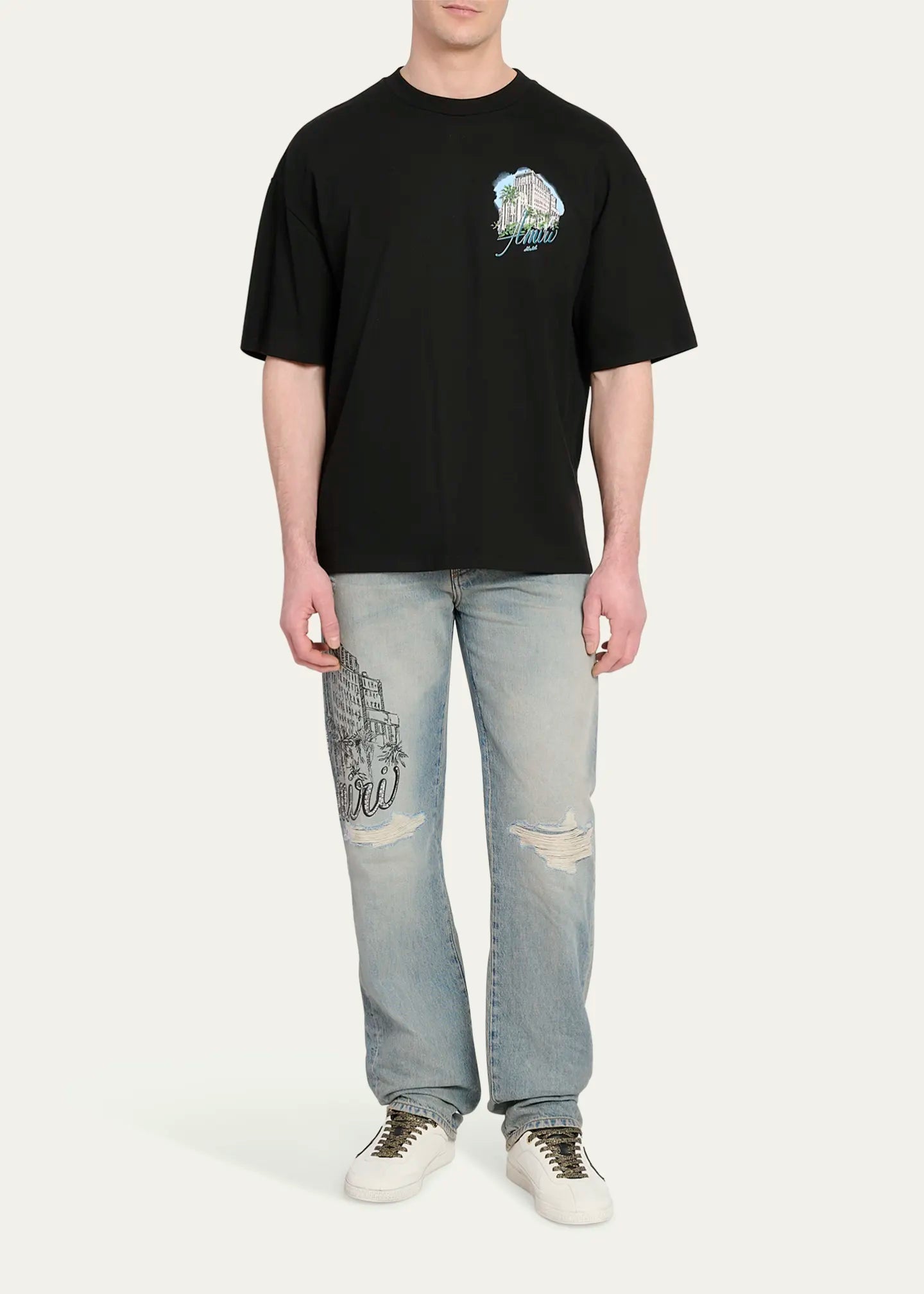 AMIRI-Men's Jersey Amiri Hotel Oversized Fit T-Shirt-AMJYTE1236
