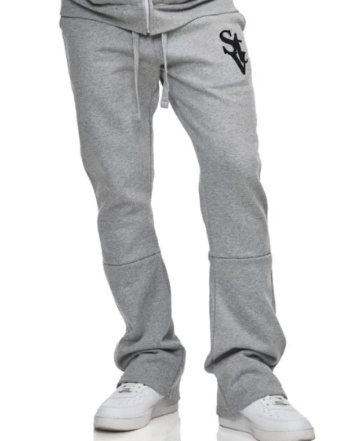 STV STACKED FLARE JOGGER - HEATHER GREY - TV0092