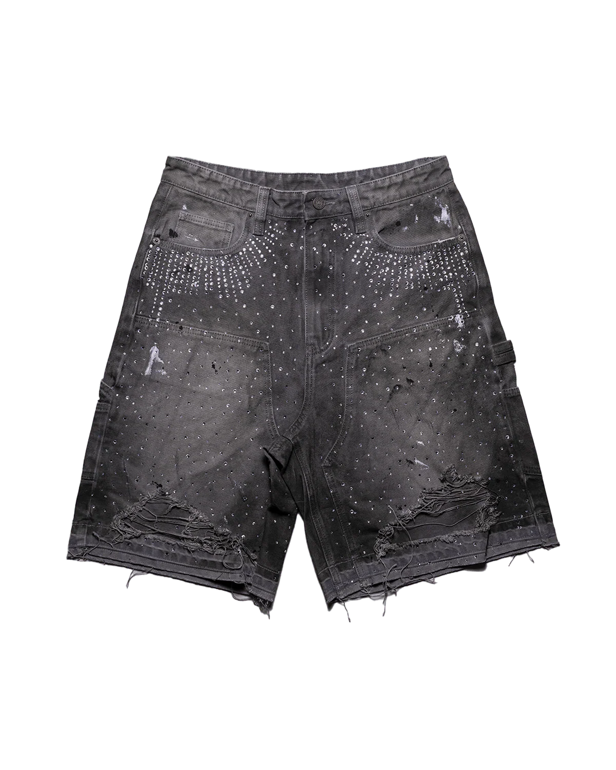 CRYSTALIZED SHORTS IN SPLATTER GRAY