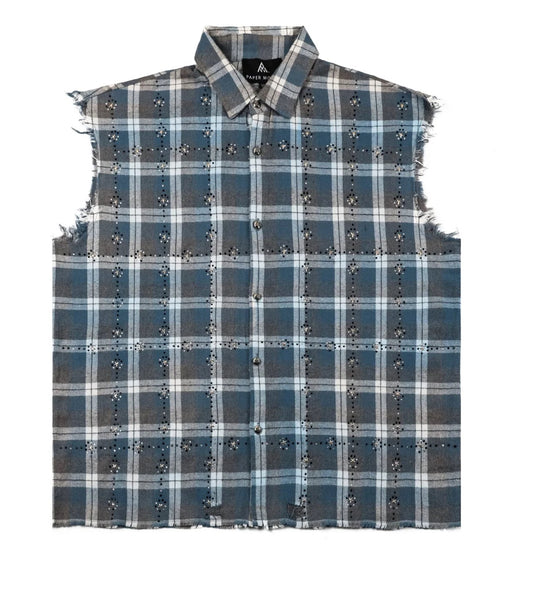 PAPER MONEY-RHINESTONE FLANNEL LIGHT BLUE-