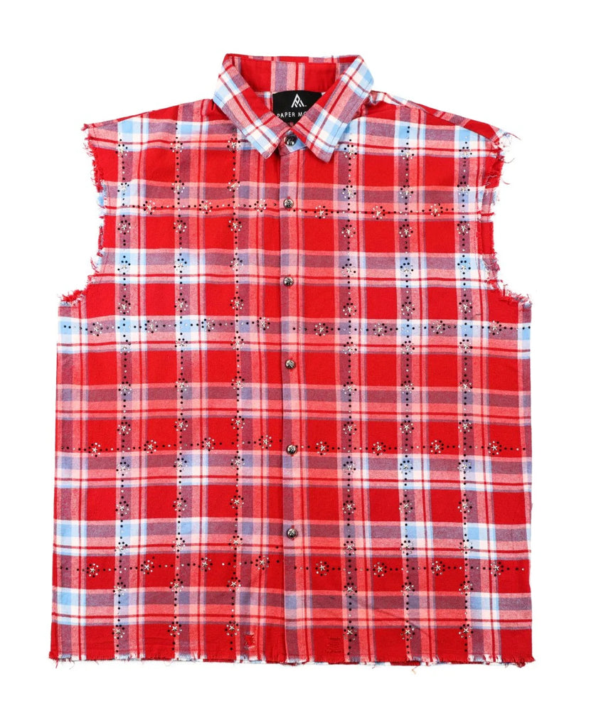 PAPER MONEY-RHINESTONE FLANNEL RED