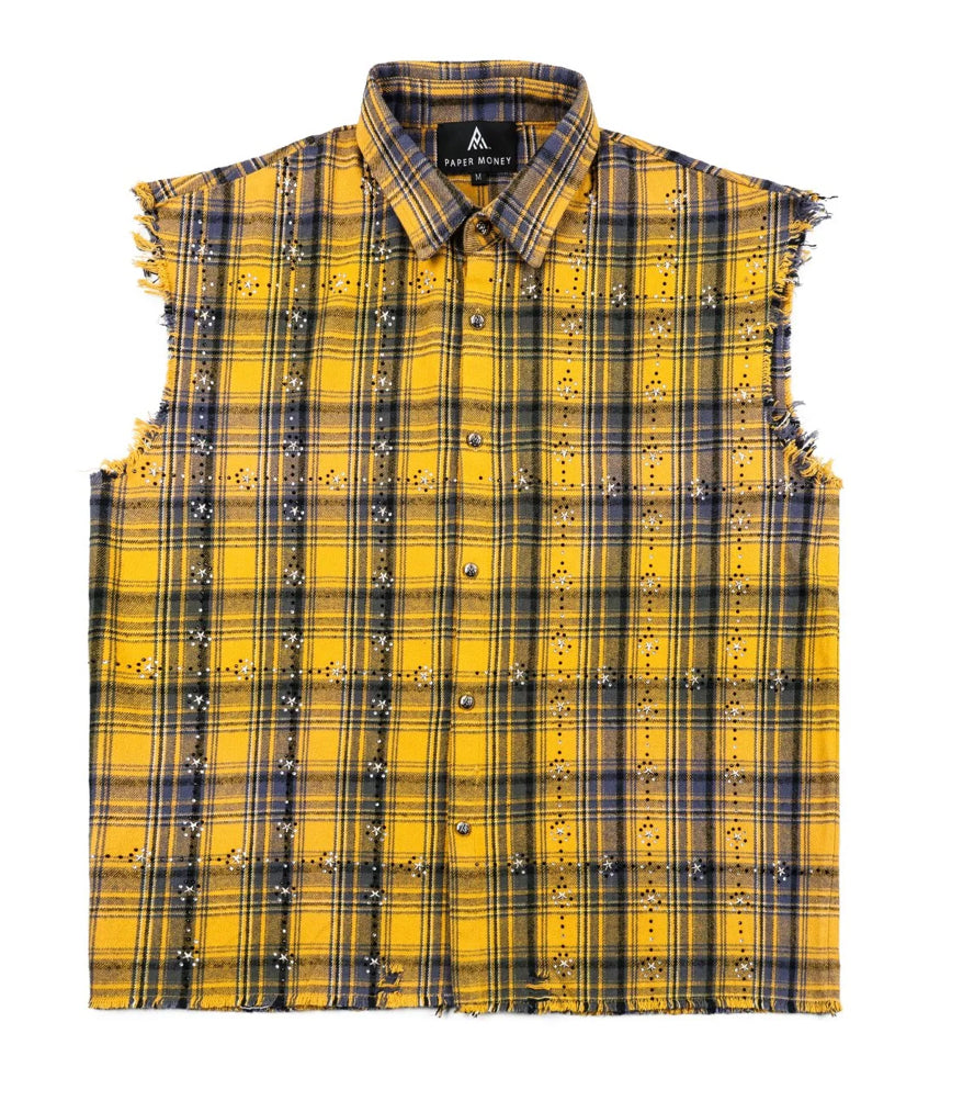 PAPER MONEY-RHINESTONE FLANNEL RED