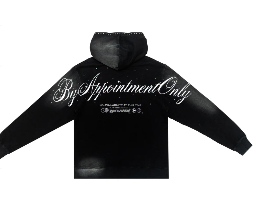 BY APPOINTMENT ONLY OBSIDIAN VINTAGE WASH HOODIE-BAO-FW25-010