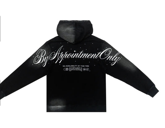 BY APPOINTMENT ONLY OBSIDIAN VINTAGE WASH HOODIE-BAO-FW25-010