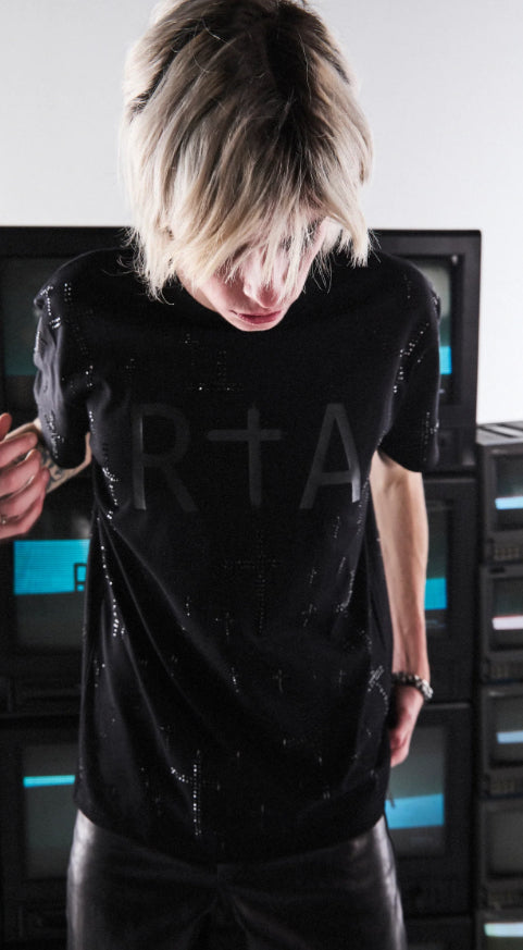 RTA-LIAM SHORT SLEEVE TEE | BLACK CRYSTAL RTA-MDGDK911-T1192BKCRT