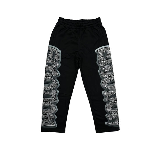 MIXED EMOTION-Midnight’ Rhinestone Sweatpants