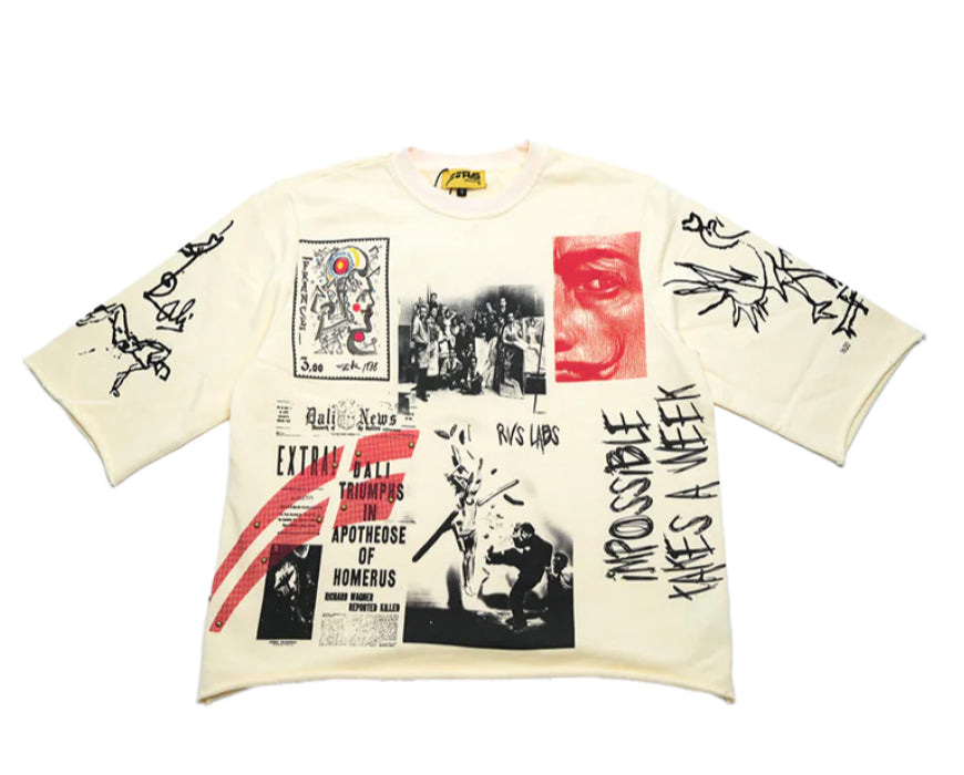 RVS-DALI THEORY 3/4 SWEATER - CREAM