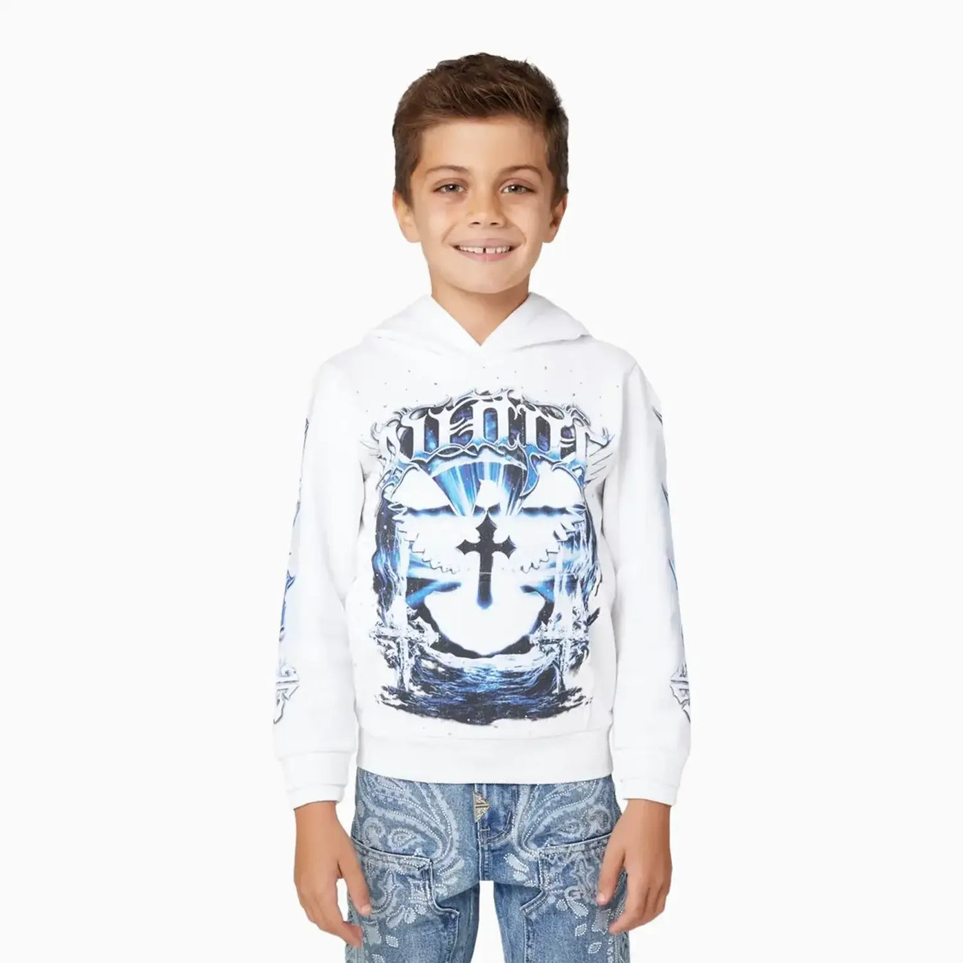 GUAPI-Kid's Heavens Vault Pull Over Hoodie-11605958-WHITE